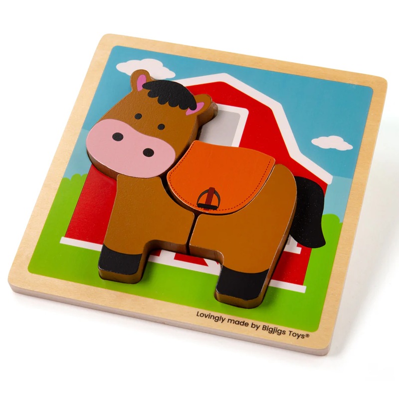 Buy Bigjigs Chunky Lift Out Puzzle Horse MyDeal