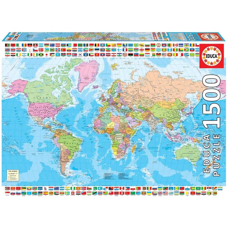 Buy Educa - Political World Map Puzzle 1500pc - MyDeal