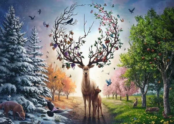 Buy Ravensburger The Magical Deer The Four Seasons Puzzle 1000pc