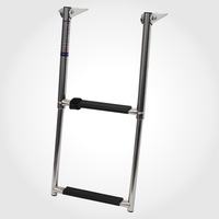 2-STEP Telescopic Stainless Steel LADDER Marine Boat Swim Boarding S/S