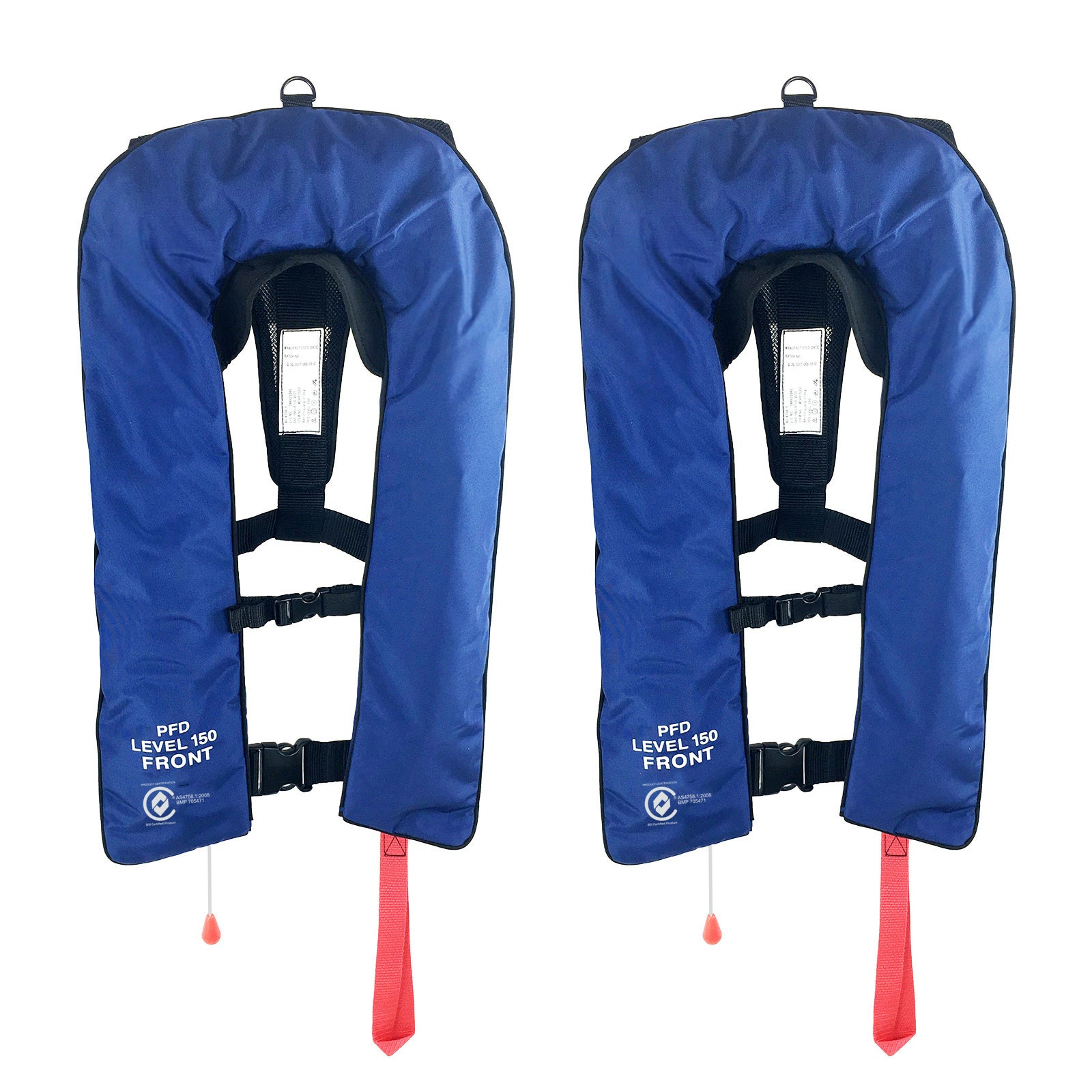2pcs ADULT Inflatable Life Jacket PFD Type 1 Yoke Manual LifeJackets Level 150N