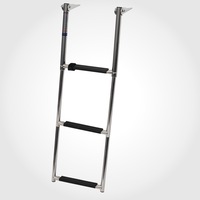 3-STEP Telescopic Stainless Steel LADDER Marine Boat Swim Boarding S/S