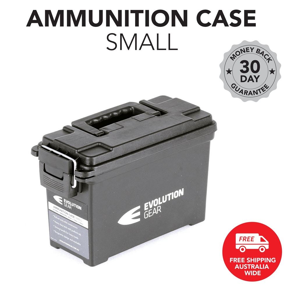 Small Ammunition Box Weatherproof Ammo Case / Dry Box - Black