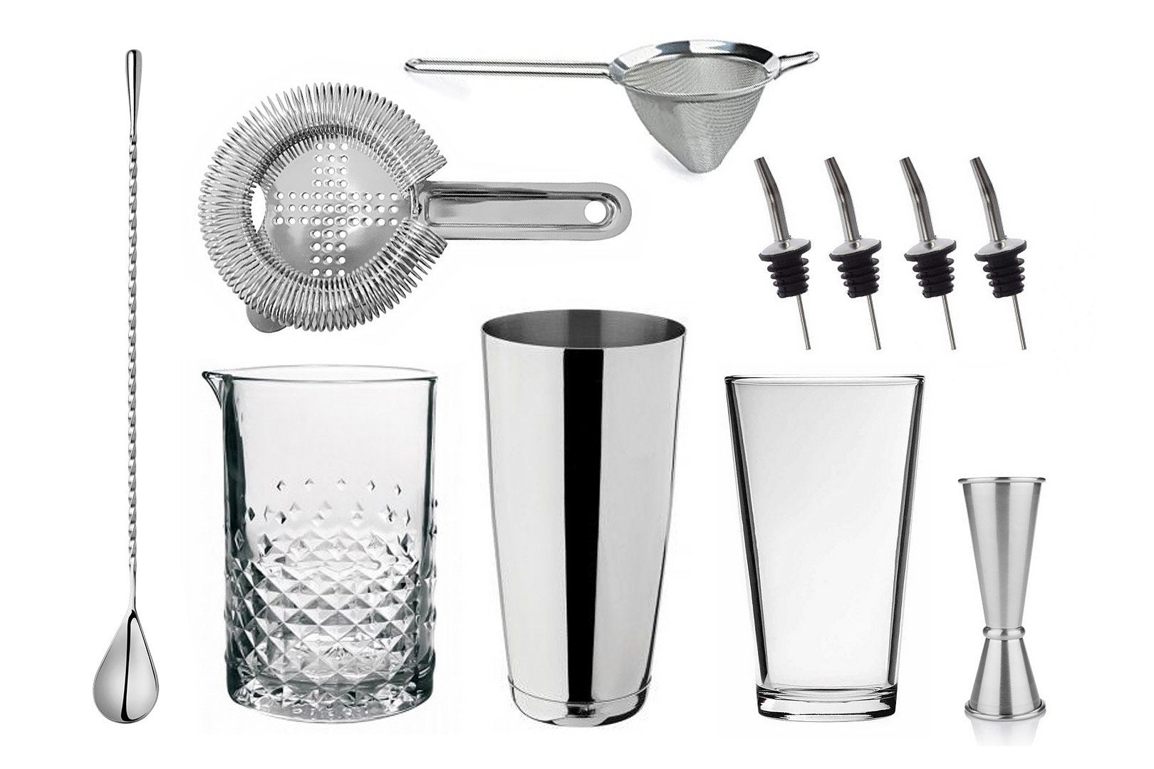 Bartender's Bar Kit with Boston Shaker and Glass