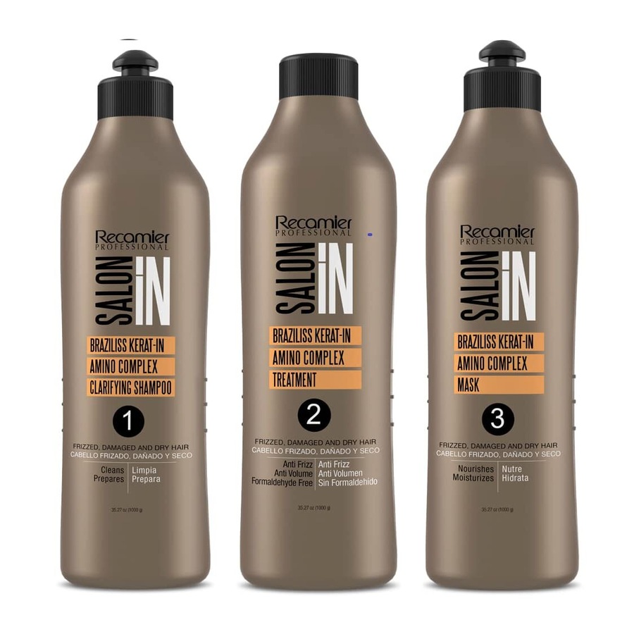 Recamier 3-Step System SalonIn Braziliss Keratin Hair Brazilian Blowout Treatment