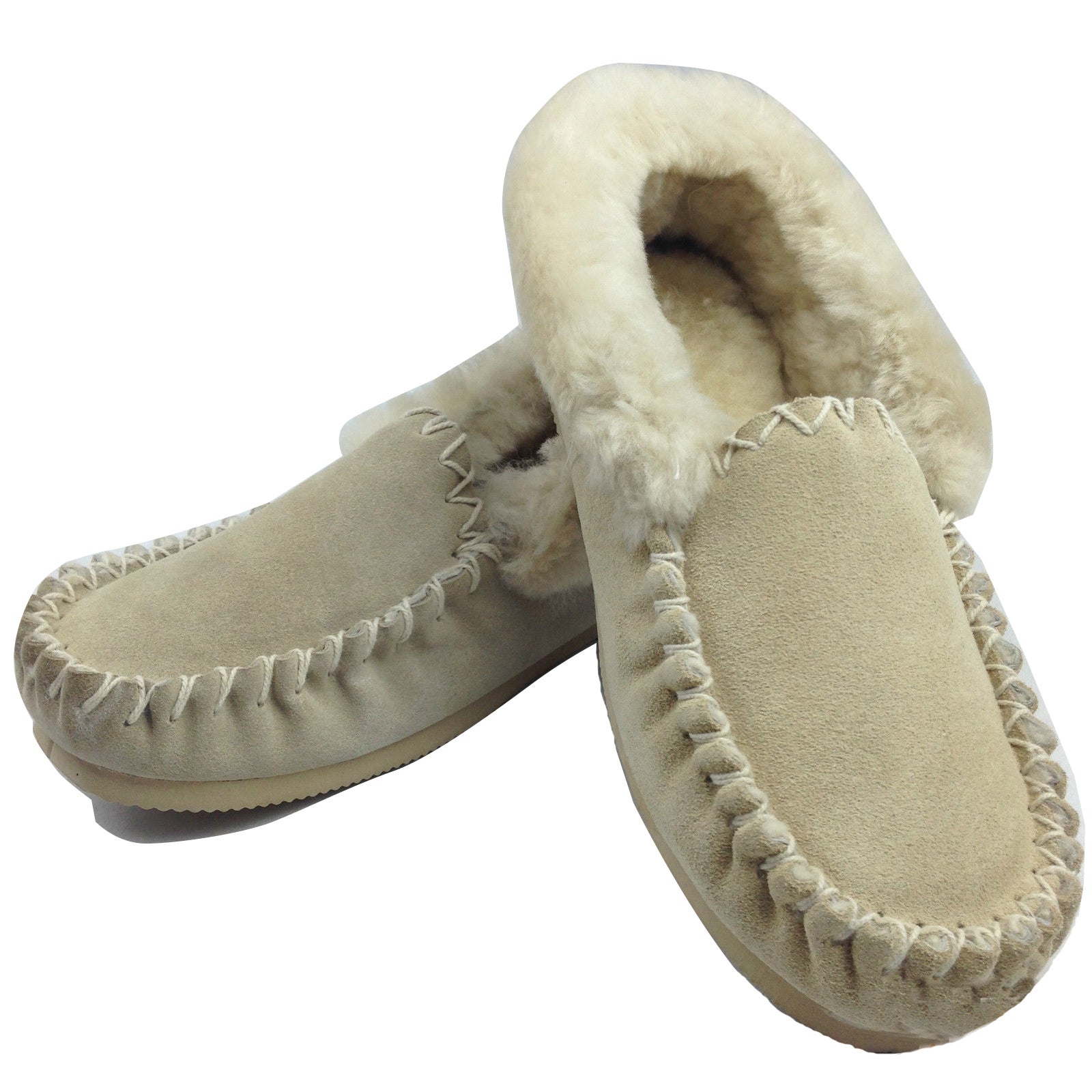 100% Sheepskin Moccasins Slippers Winter Casual Genuine Slip On UGG Non-Slip