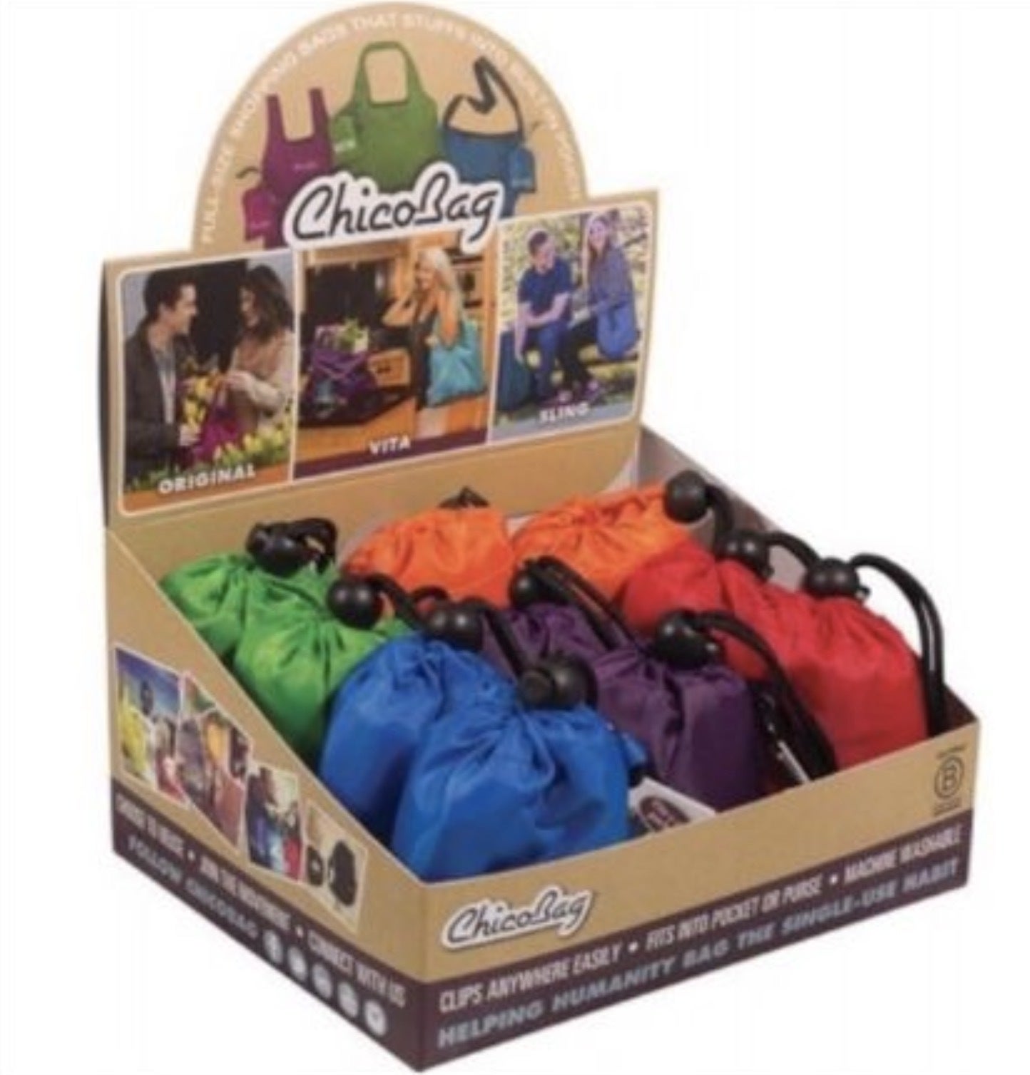 10x CHICO BAG Reusable Shopping Bags Original w Pouch Grocery BULK