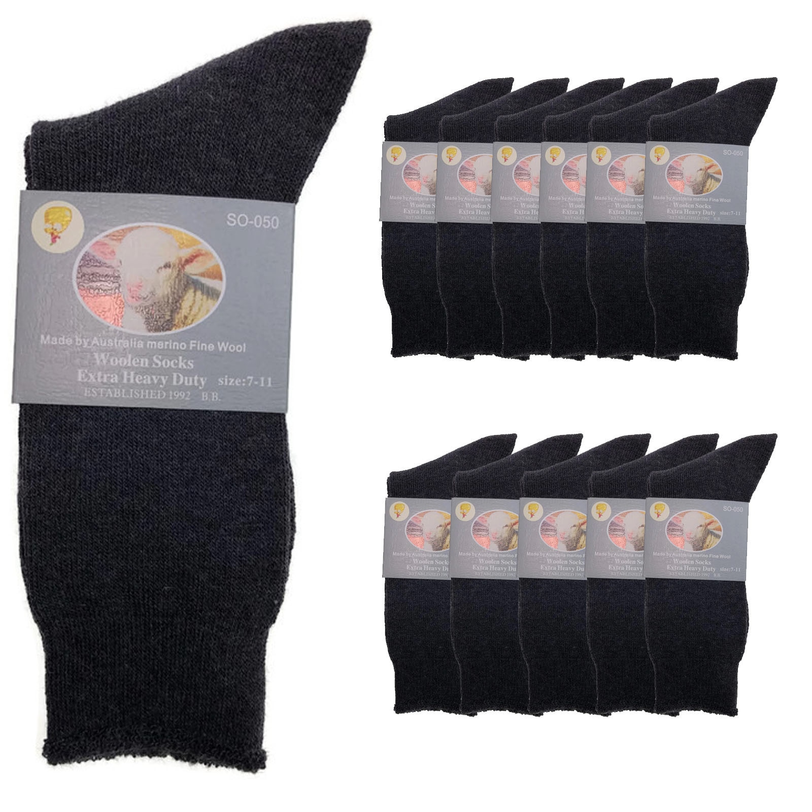 12 Pairs Merino Wool Blend Woolen Work Socks Hiking Heavy Duty Warm Thermal Bulk Buy Men S Underwear Socks 401996