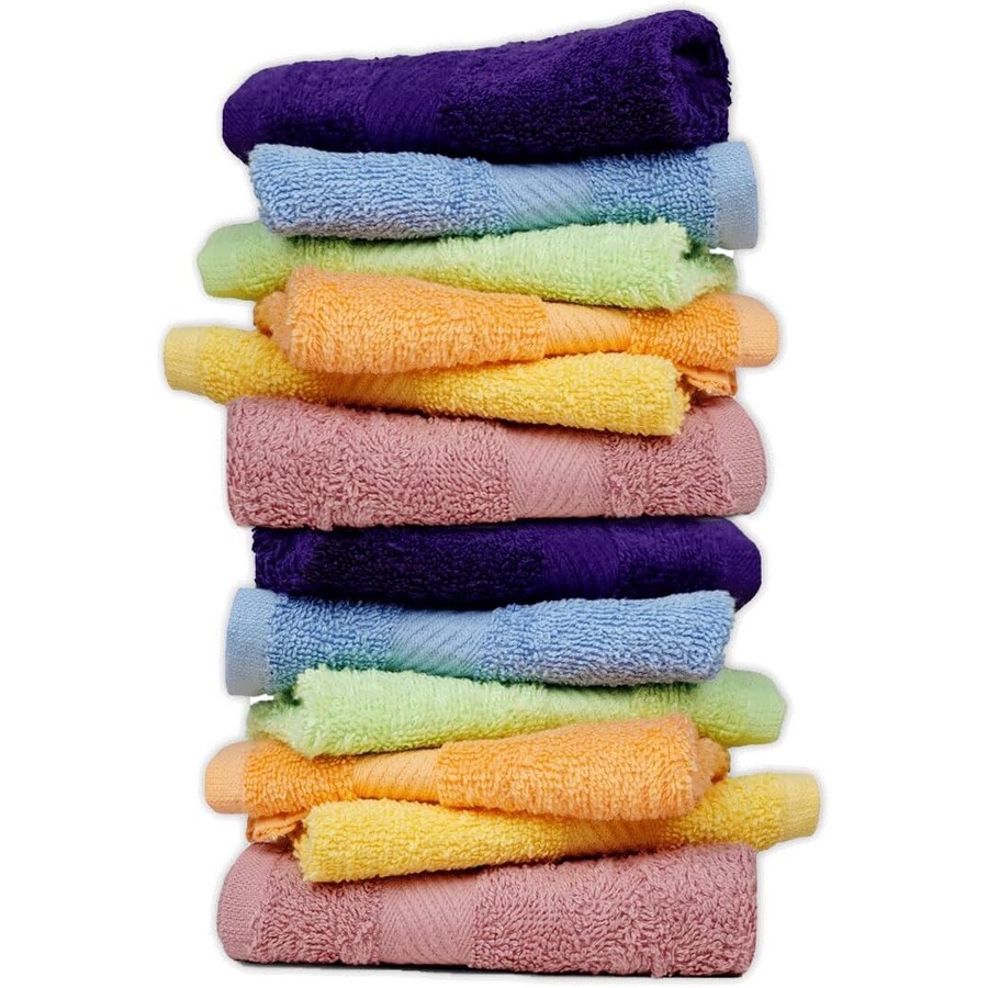 12x 100% Cotton Face Washer Towel Bulk (30x32cm) in Assorted Colours