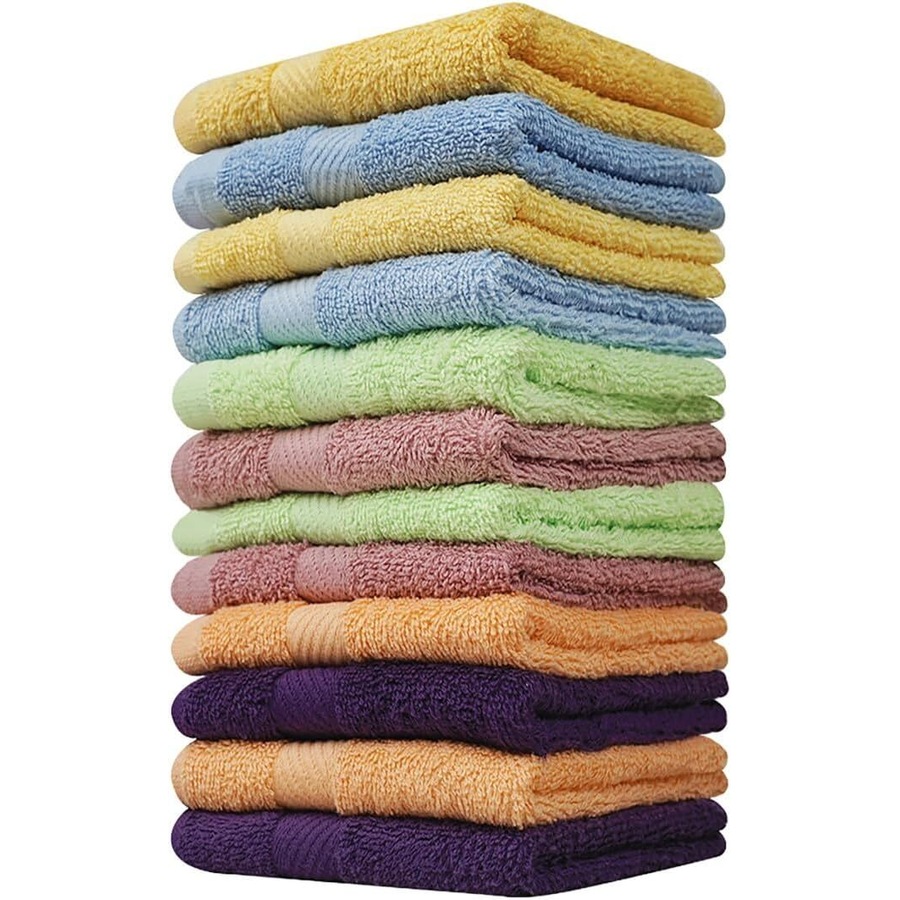 12x 100% Cotton Face Washer Towel Bulk (30x32cm) in Assorted Colours