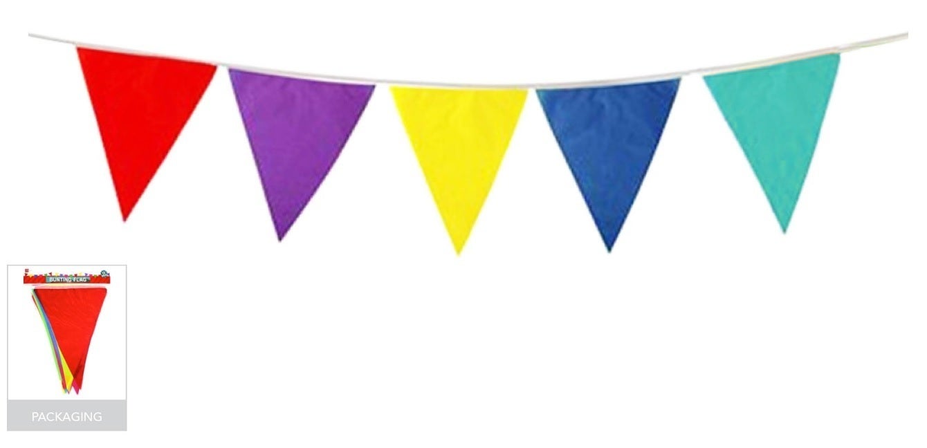 12x 9m BUNTING FLAG Colourful Triangle Party Banner Birthday Wedding Flags Outdoor