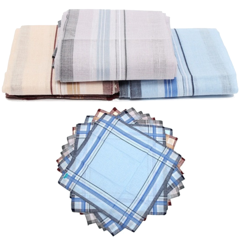 12x Mens HANDKERCHIEFS 100% Cotton Pocket Square Hanky Handkerchief New  35x35cm | Buy Scarves - 1710206
