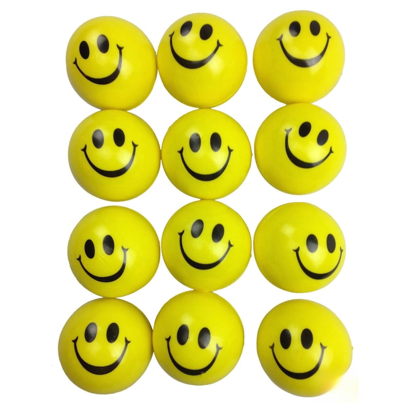 Buy 12x YELLOW STRESS BALLS Hand Relief Squeeze Toy Reliever Antistress ...