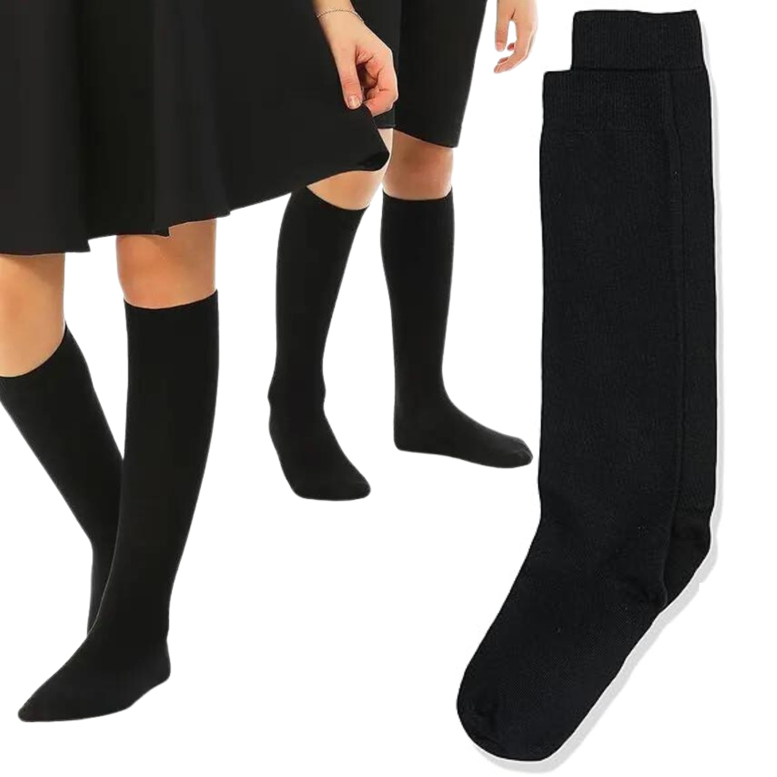 Boys black knee 2024 high socks