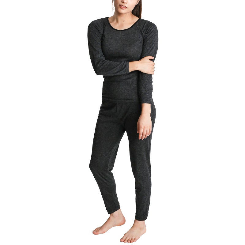 2pcs Womens Merino Wool Blend Top & Pants Thermal Set Leggings Long Johns  Underwear