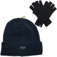 Dents 2pcs Set Mens 3M Thinsulate Pull-On Beanie + Knitted Fingerless Gloves