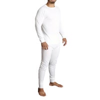 Buy 2pcs Set Men's Merino Wool Blend Long Sleeve Thermal Top & Long ...