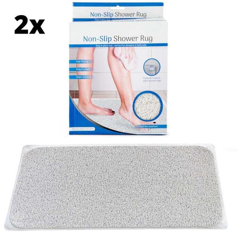 Buy 2x Anti Slip Loofah Shower Rug Non Slip Bathroom Bath Mat Carpet