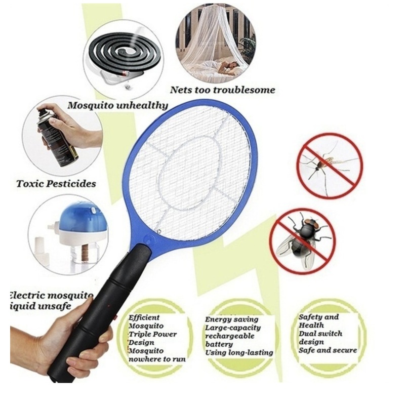 Buy 2x BUG ZAPPER RACKET Fly Mosquito Pest Swatter Net Racquet Electric