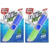 2x White King 50g In - Bowl Flex O Fit Toilet Cage Pine Cleaning Agent