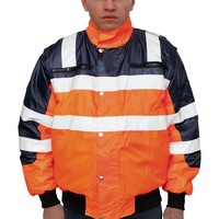 3-in-1 Hi Vis Quilted Safety Bomber Jacket Waterproof Reflective Workwear