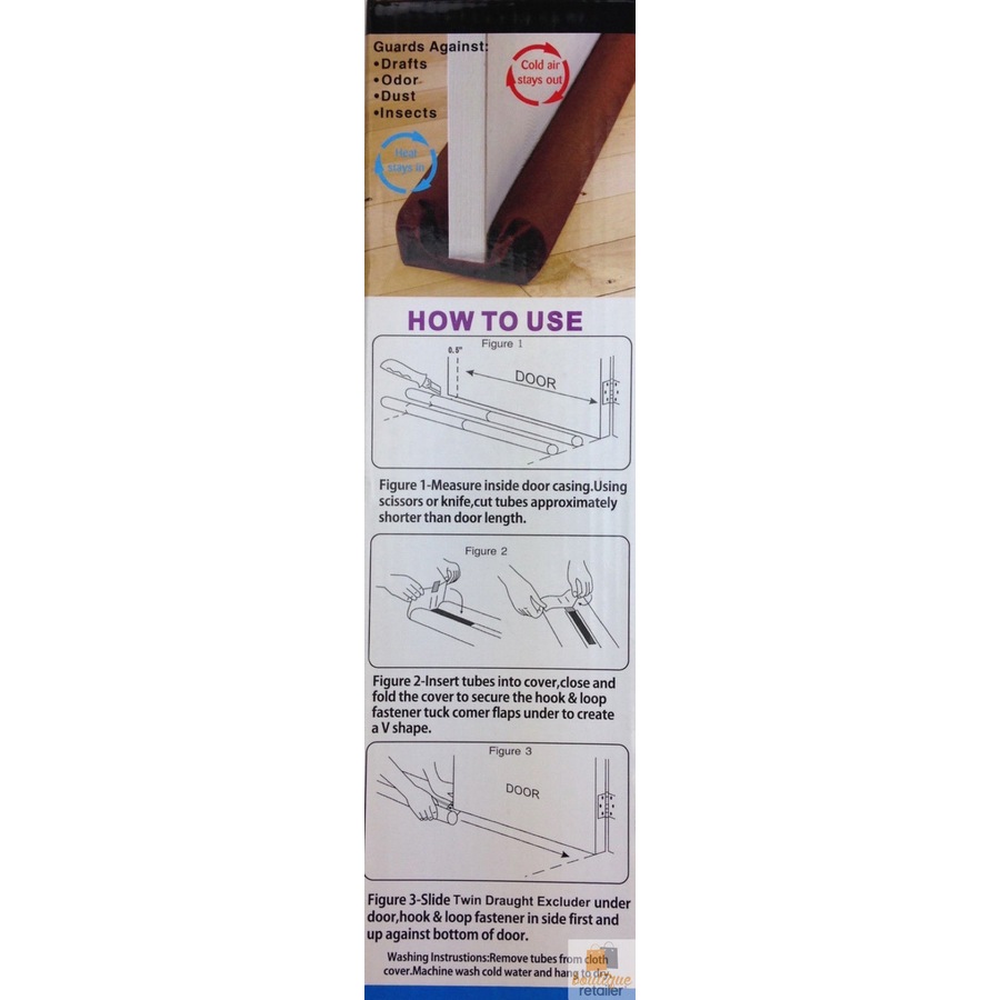 3x Twin DRAFT STOPPER Double Sided Snake Air Wind Door Guard Cover Weather Seal