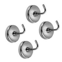 4x Strong Magnetic Hook Hanger Holder Heavy Duty Neodymium 3.7kg