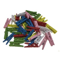 50pcs MINI WOODEN PEGS Natural Craft Baby Shower Clothes Pin Scrapbook 25mm