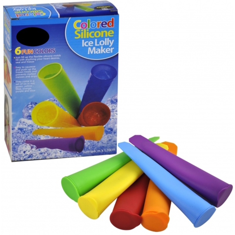 Buy 6pcs SILICONE ICE LOLLY MAKER Icy Pole Dessert Popsicle Mould