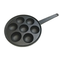 7 Hole Dimple Cast Iron Poffertjes Mini Dutch Pancake Cake Pan Handle Maker
