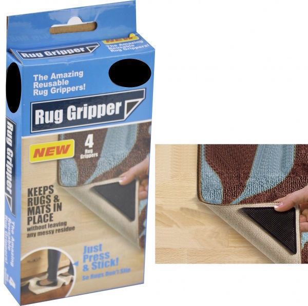 8x RUG GRIPPERS Non Slip Reusable Carpet Mat Gripper Anti Skid Washable Grip