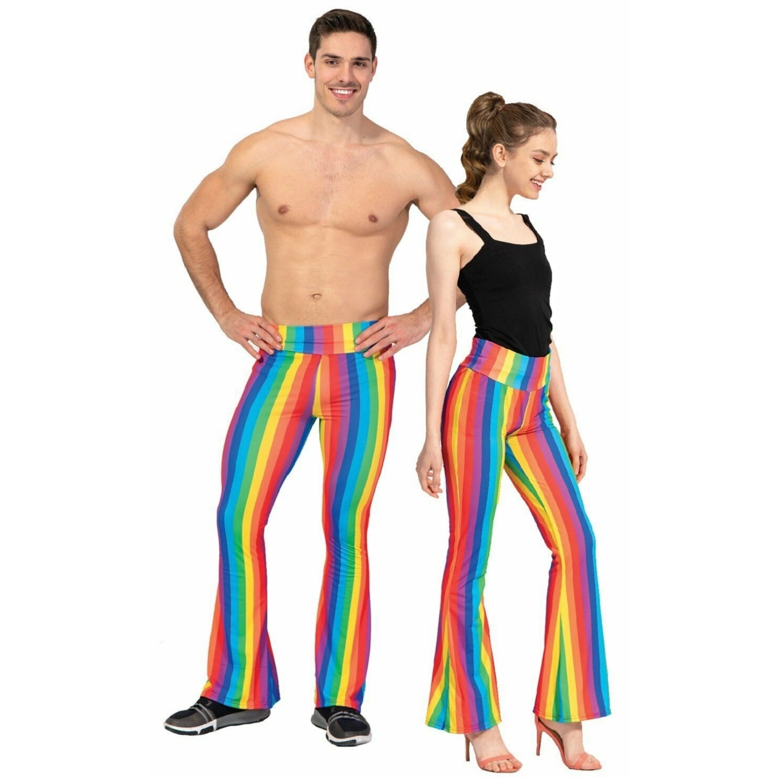 Adult Rainbow Stripe Flare Pants LGBT 