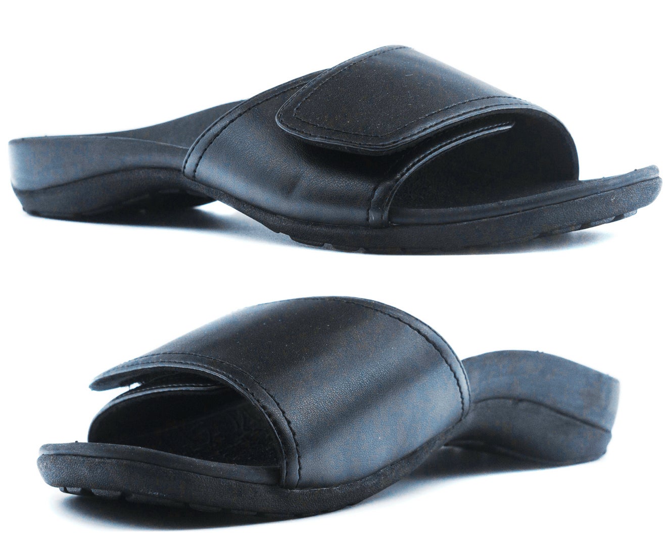 Axign Orthotic Slides Slip On Thongs Slippers Flip Flops - Black