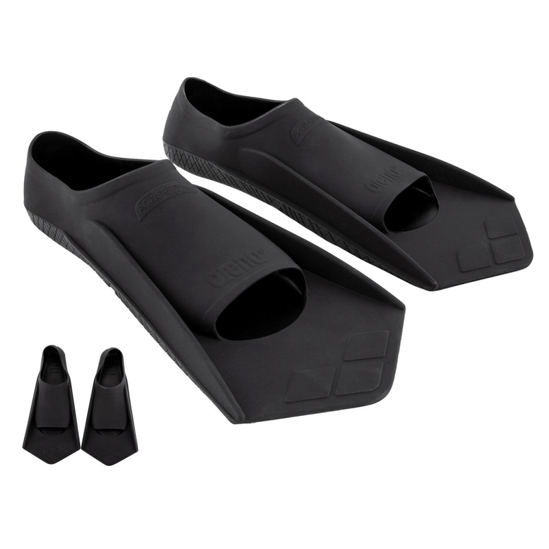 Buy Arena Powerfin Hook Swimming Fins Training Diving Flippers Swim Black/Silver MyDeal