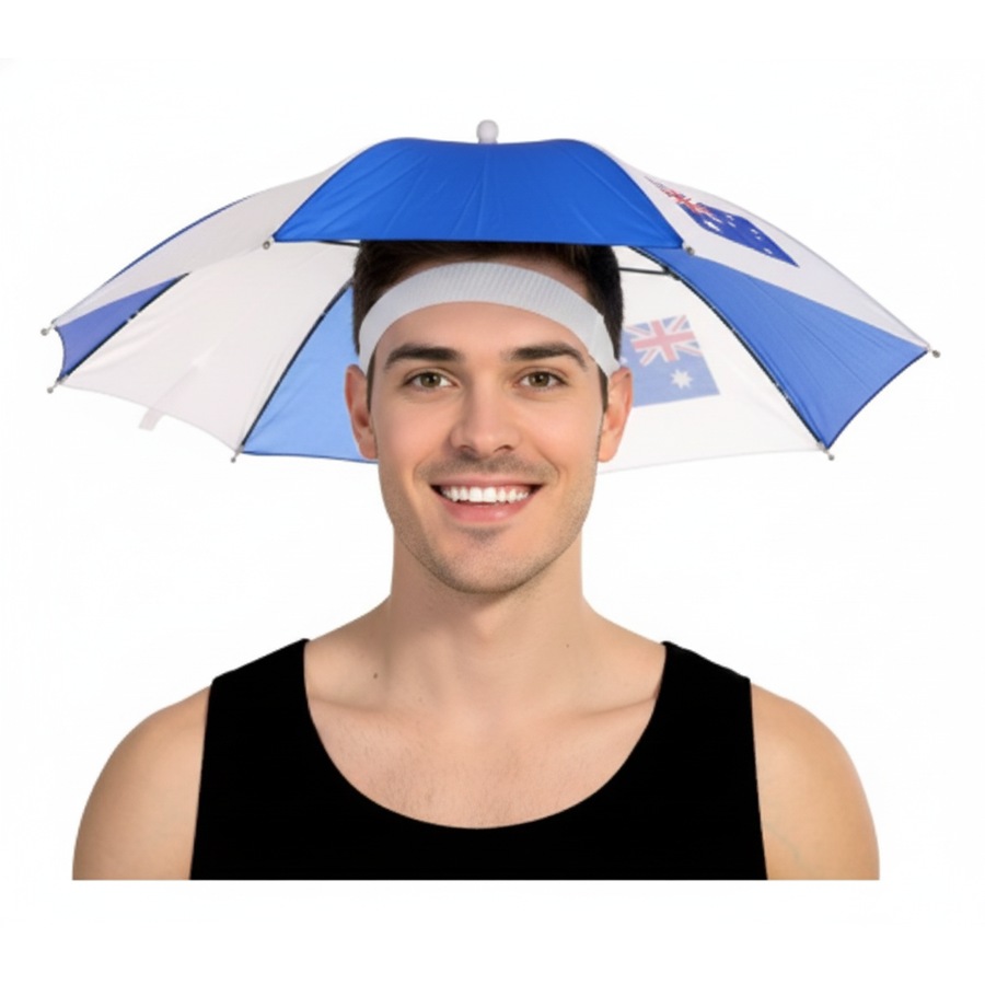 AUSTRALIA UMBRELLA HAT Rain Novelty Cap Costume Outdoor Camping Beach Fishing