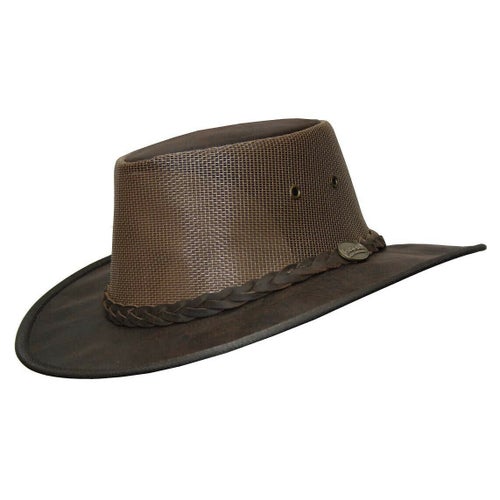 BARMAH Squashy Roo Kangaroo Leather Hat Crackle Brim Foldable Outback ...