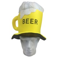 BEER HAT Drinking Mug Party Costume Accessory Fancy Dress Cap Halloween Unisex