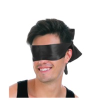 Blindfold Eye Mask Sleep Adult Toy Fun Soft Role Play Satin Fun - Black
