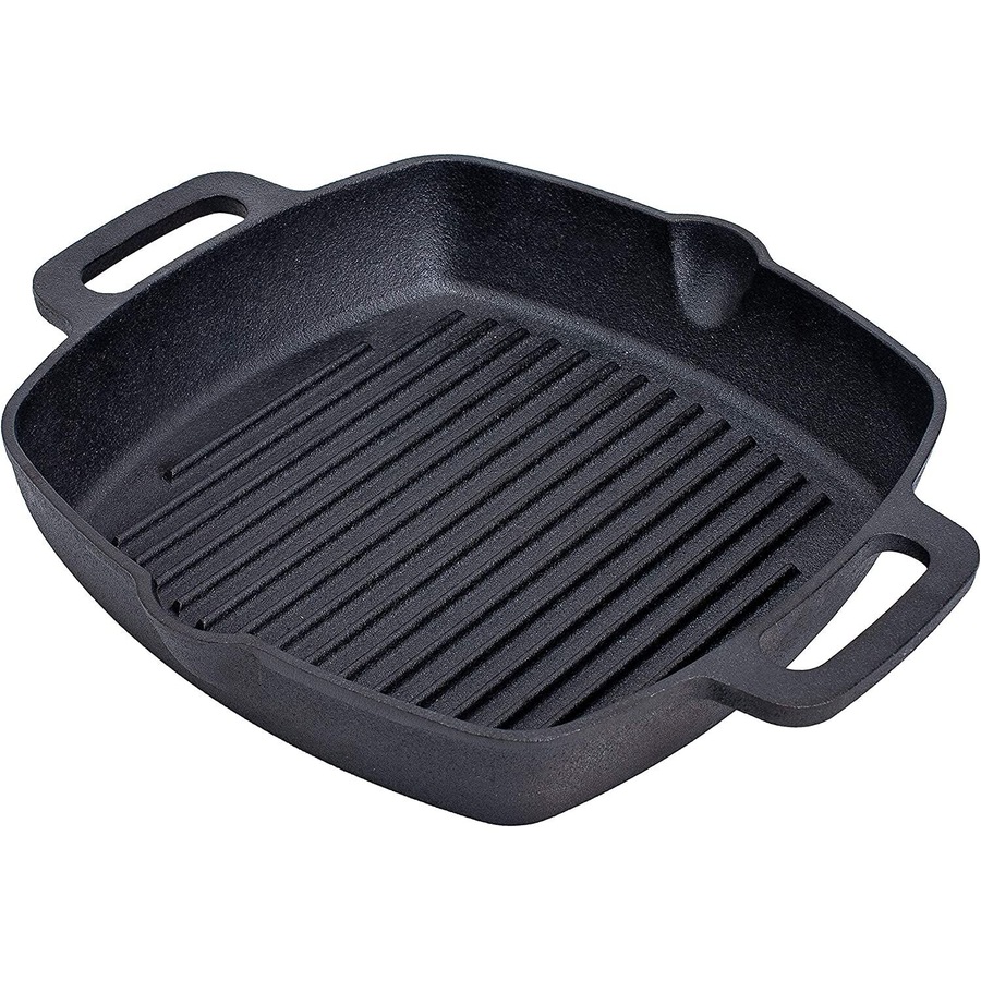 Buy Cast Iron Square Grill Pan Steak Frying Gas Induction Cooker Wok ...