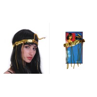 CLEOPATRA HEADPIECE Egyptian Beaded Headband Headdress Fancy Costume Sequin