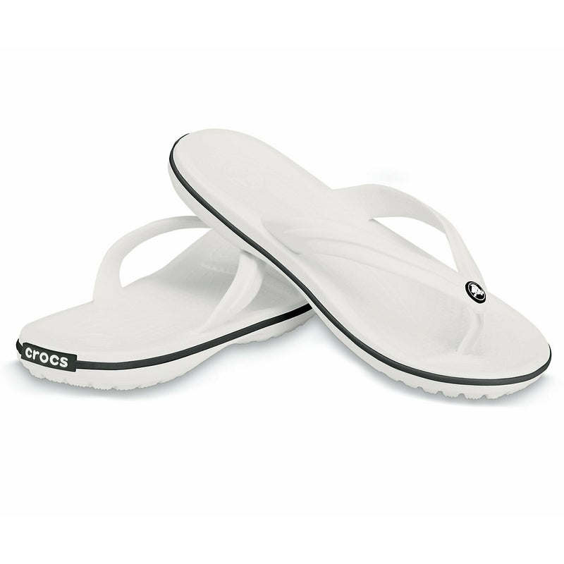 Buy Crocs Crocband Flip Flops Thongs Slip On Sandals Shoes - White - MyDeal