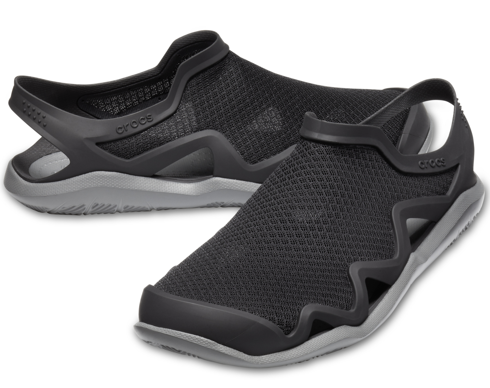 Amazon.com | Crocs Men's Swiftwater Wave Flip Flops, Casual Summer Sandals,  Beach and Shower Shoes, Black/Slate Grey, 7 Men | Sandals