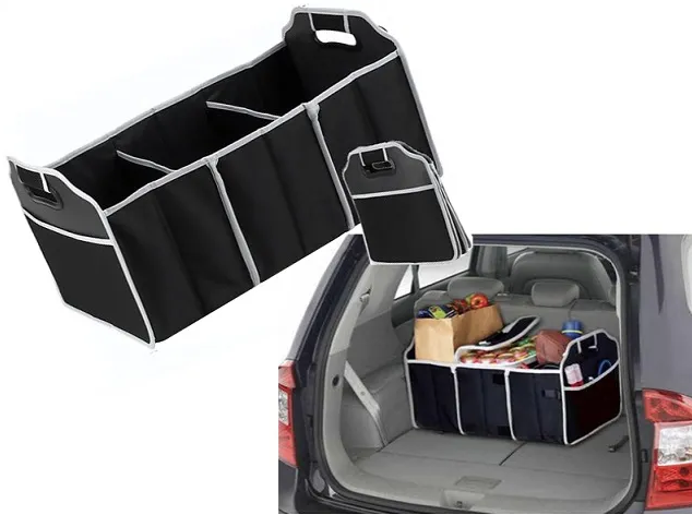 Deluxe Collapsible Car Boot Organiser with Cooler Bag Trunk Storage Bag Folding