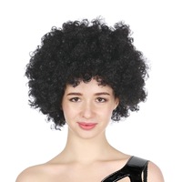 DELUXE JUMBO BLACK AFRO WIG Costume Party Fancy Curly Hair Disco Dress 70s 80s