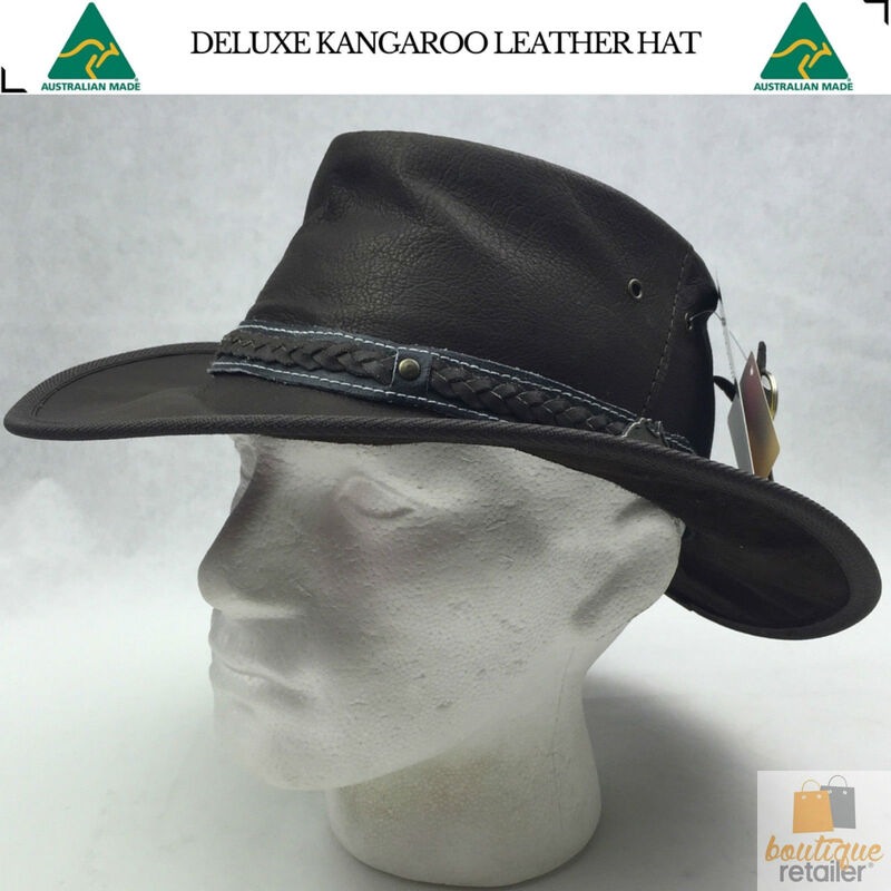 Buy Deluxe KANGAROO LEATHER HAT Made In Australia Foldaway Squashy
