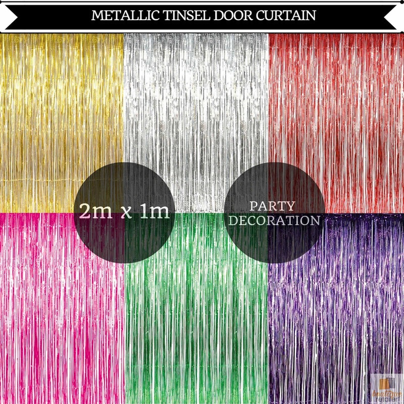 Buy Tinsel Curtain Foil Metallic Fringe Backdrop Party Door Decorations