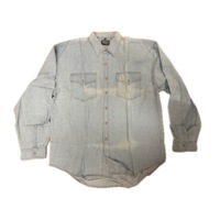 Denim Long Sleeve Jean Shirt Buttoned Front Casual Soft Top 100% COTTON