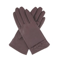Dents Womens Kitty Sheepskin Genuine Leather Gloves Warm Winter Ladies - Burgundy