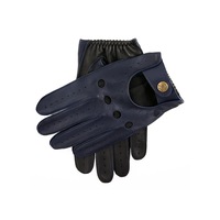 Dents Luxury Waverley Mens Leather Driving Gloves - Royal Blue/Black