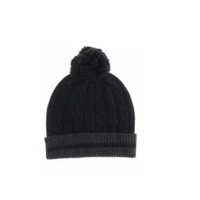 Dents Mens Cable Knit Beanie Hat Wool Warm Winter Knit - Black/Charcoal